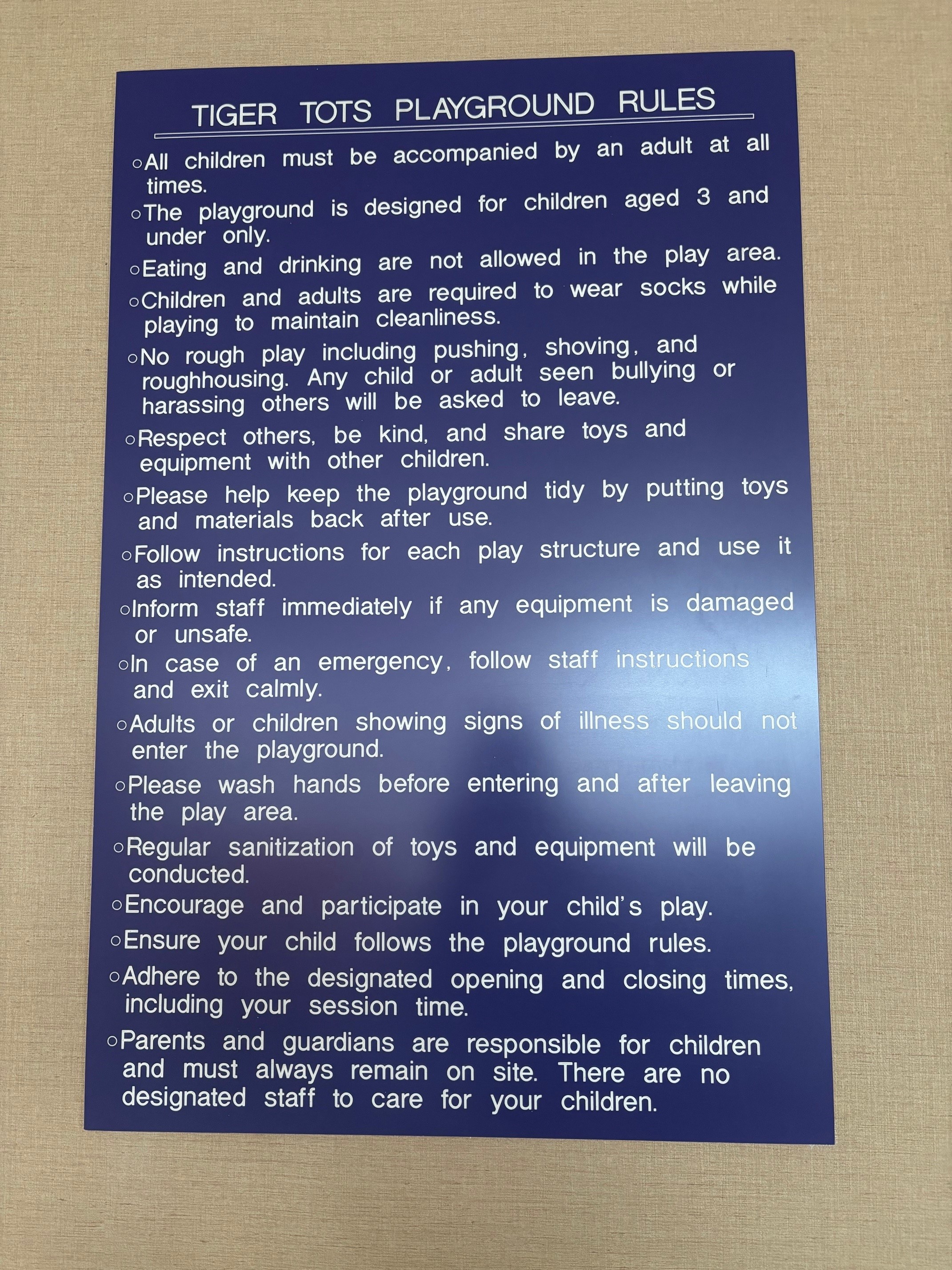 playground rules